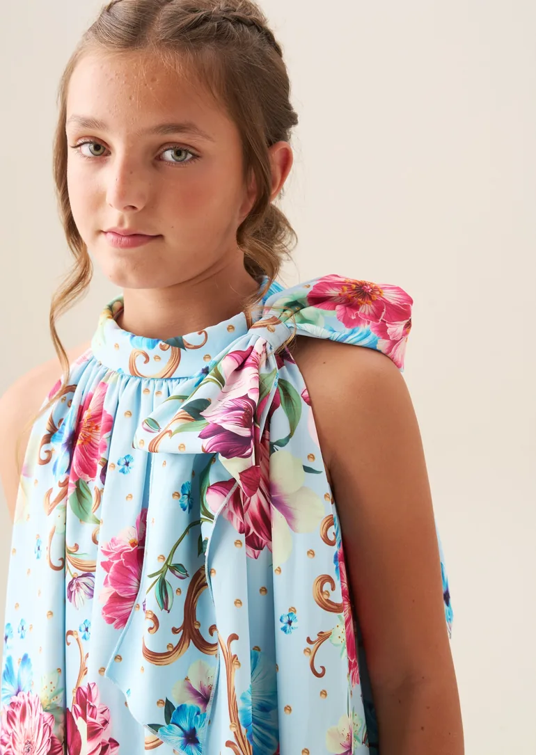 Amelia Print Bow Swing Dress - Multi - 1