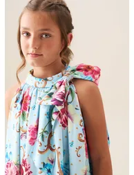 Amelia Print Bow Swing Dress - Multi - 1