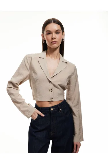 بليزر كوتون أبيض قصير