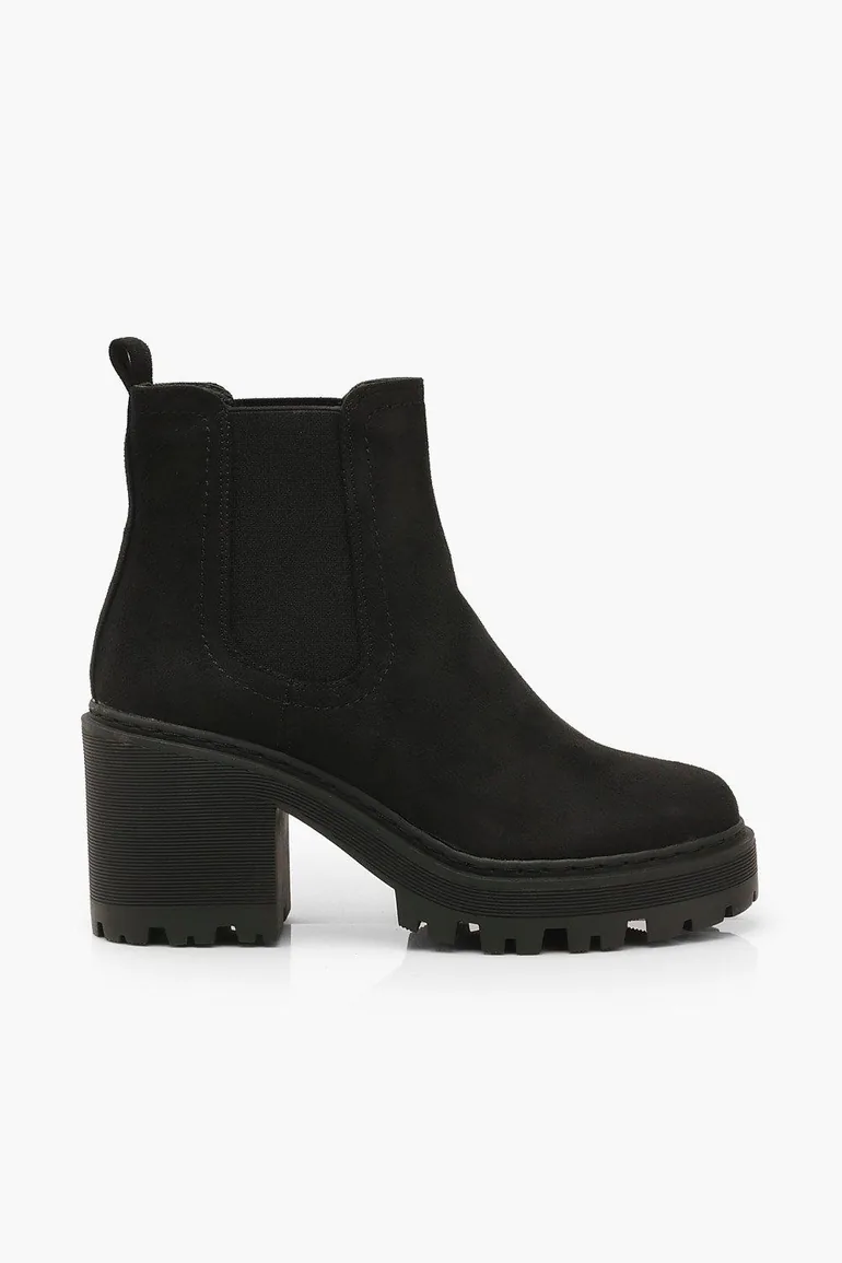 Chunky Block Heel Chelsea Boots - black - 1