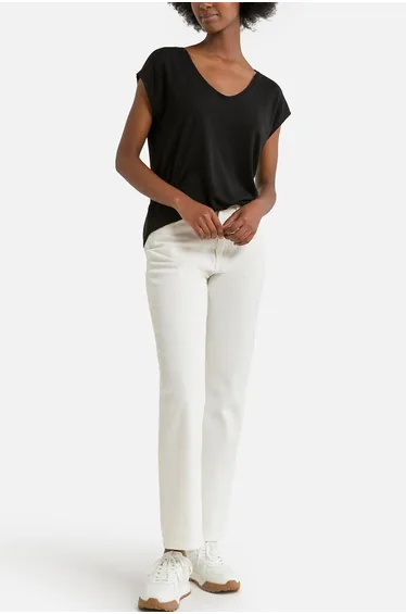 Metallic T-Shirt with V-Neck
