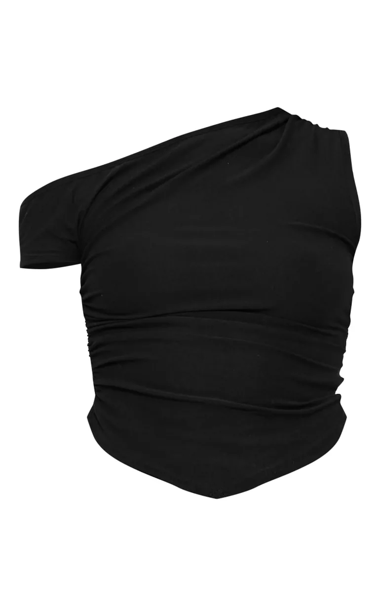 Black Soft Touch Sleeveless Asymmetric Hem Top - 4