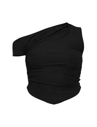 Black Soft Touch Sleeveless Asymmetric Hem Top - 4