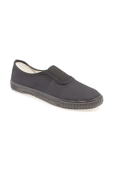Dek Kids Unisex Junior Gusset Black Canvas Plimsolls - Black