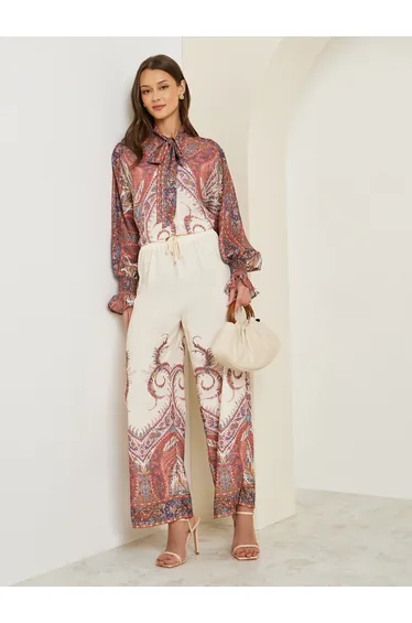 Women Printed Wide Leg Trousers