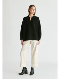 Polo Collar Ribbed Jumper
