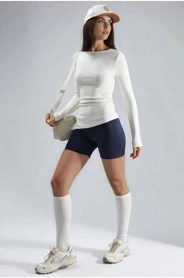 BUSEM Boat Neck Cotton Blouse