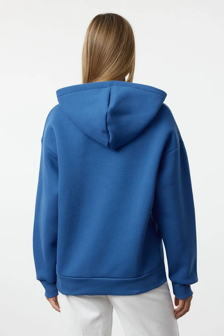 Saks Oversize/Wide Fit Embroidered Thick Fleece Inside Knitted - 4