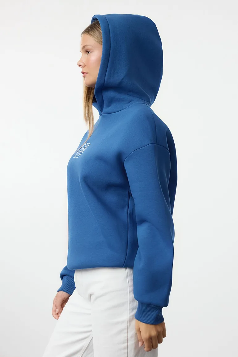 Saks Oversize/Wide Fit Embroidered Thick Fleece Inside Knitted - 1