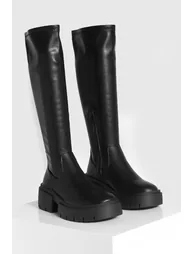 Chunky Knee High Boots - black - 2