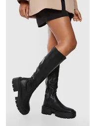 Chunky Knee High Boots - black