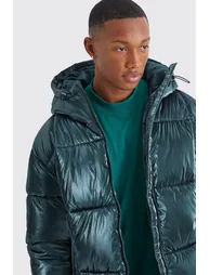 Metallic Square Quilted Puffer - green - 2