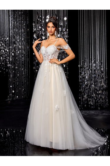 Modecrush Off-Shoulder Elegant Appliques Wedding Dress