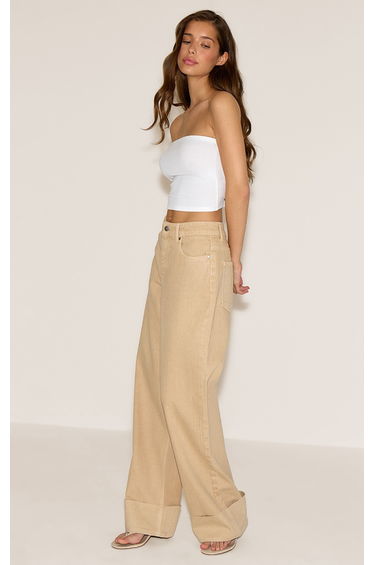 White Soft Rib Bandeau Top