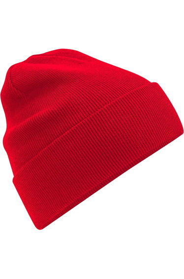 Beechfield Unisex Adult Original Cuffed Organic Cotton Beanie - Classic Red
