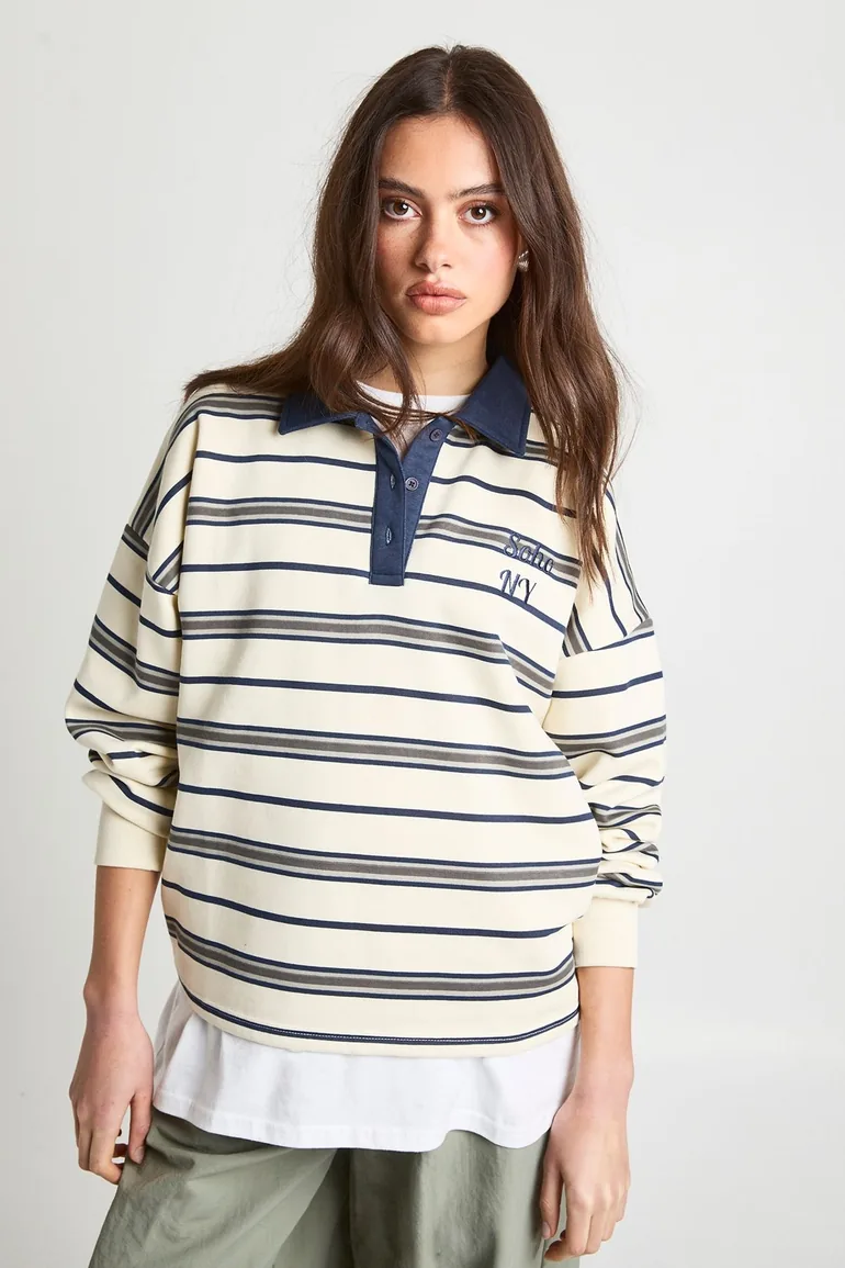 سويتشيرت بوهو متعدد الالوان بأكمام طويلة