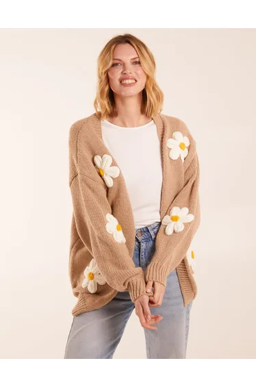Beige Daisy Cardigan