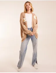 Beige Daisy Cardigan - 1