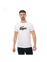 Men's Lacoste SPORT 3D Print Crocodile Jersey T-Shirt in White