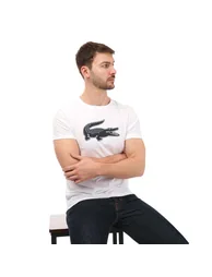 Men's Lacoste SPORT 3D Print Crocodile Jersey T-Shirt in White - 2