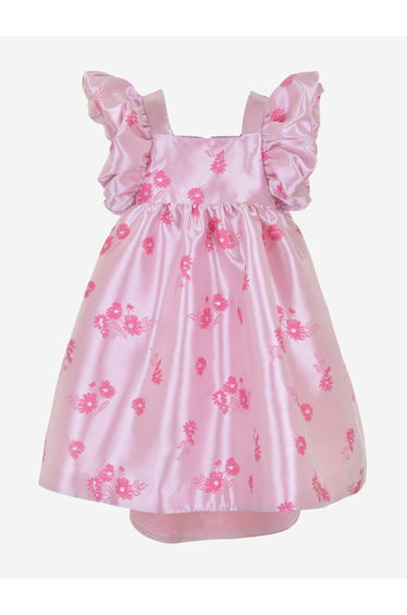 Girls Twisted Sleeve High Low Dress in Pink