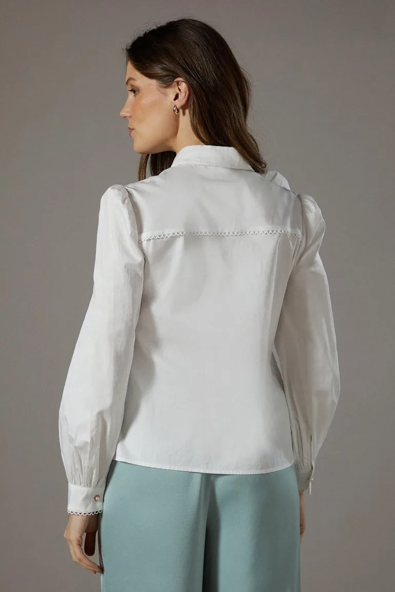 قميص كوست فاشن أبيض بأكمام طويلة - 2