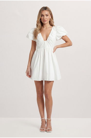 Structured Babydoll Mini Dress