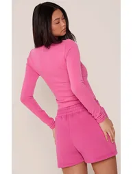 Hot Pink PLT Sport Cotton Fleece Sweat Shorts - 2