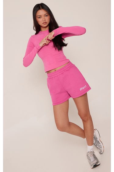 Hot Pink PLT Sport Cotton Fleece Sweat Shorts