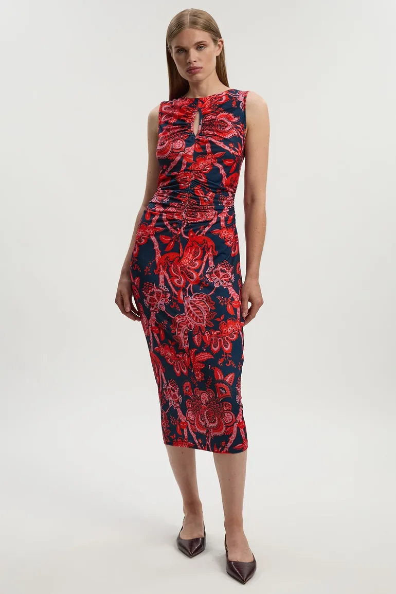 karen millen cut out dress Ivory KarenMillen Cut Out Crystal Embellished Woven Maxi Dress