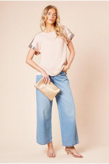 Short Sleeve T-Shirt Sequin Top