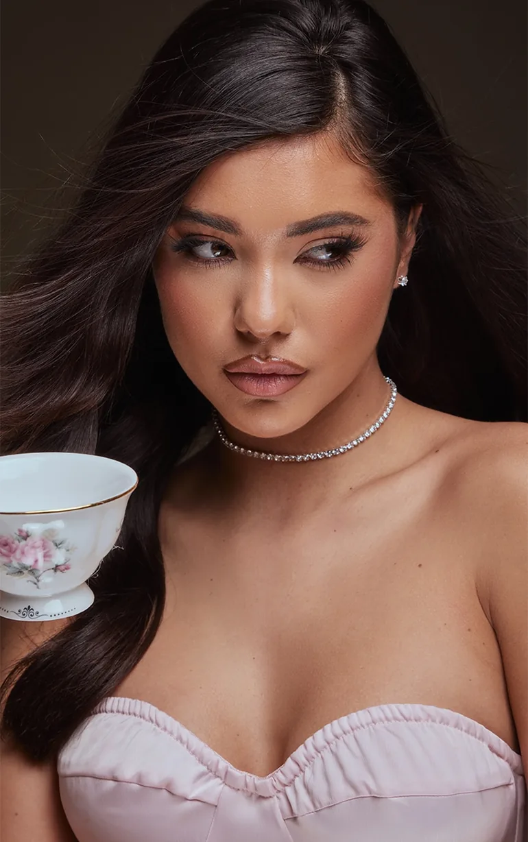 Silver Dainty Stud And Necklace Set