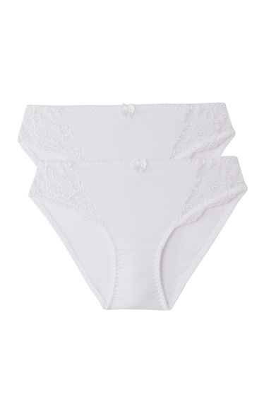 Pack of 2 Microfibre Lace Knickers