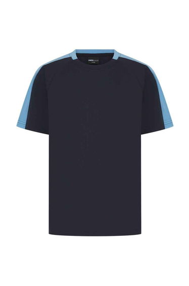 Finden & Hales Childrens/Kids T-Shirt - Navy/Sky Blue