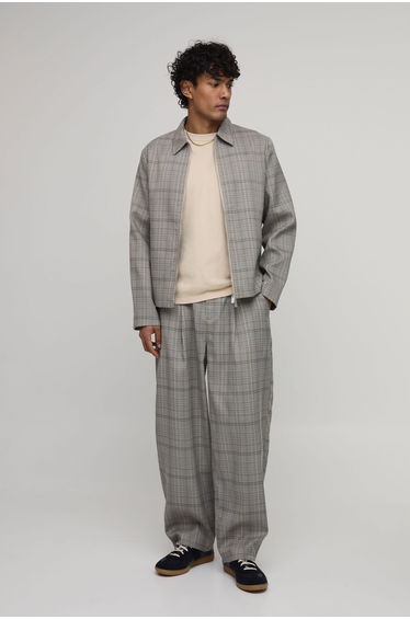 Check Balloon Fit Tailored Co-Ord Trousers - brown