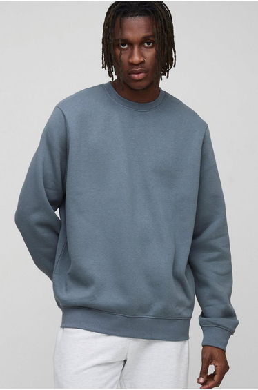 Tall Basic Regular Fit Crew Neck Sweatshirt - slate grey