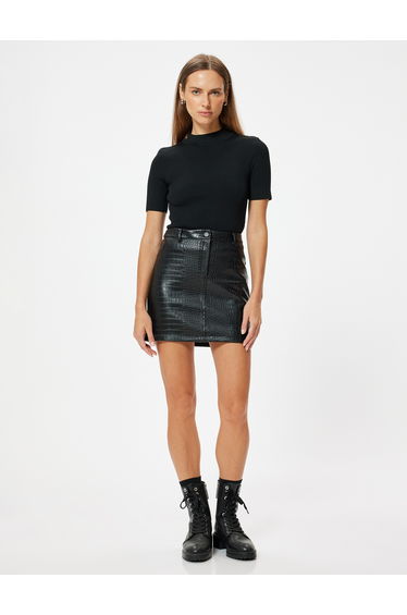 Faux Leather Mini Skirt