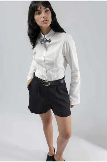 High Waist Wide Leg Mini Shorts