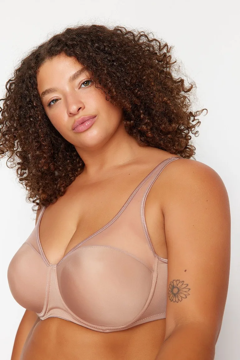 Mink Mesh Detailed Covered Contouring Bra - 2