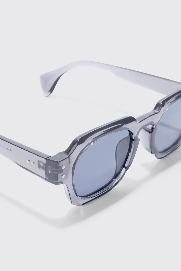 Round Plastic Sunglasses - grey - 3