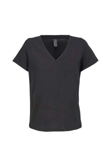 SOLS Womens/Ladies Regent V Neck T-Shirt - Deep Black