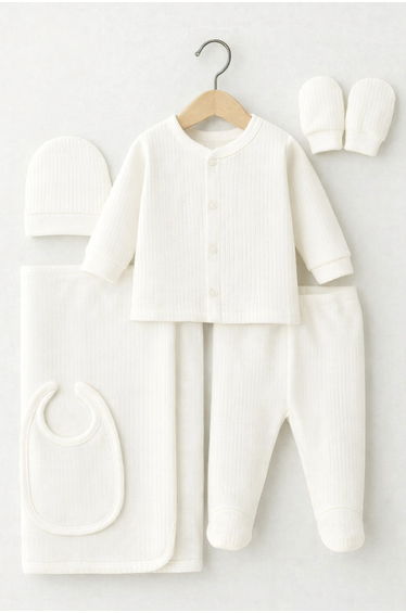 White Set of 6 Unisex Hospital Release Outfits