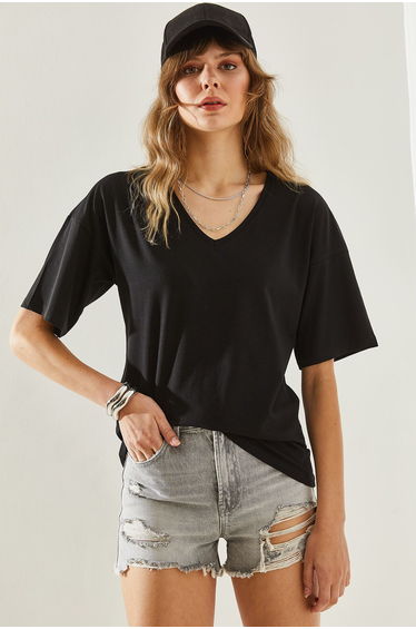 Women's V-Neck Short Sleeve Basic T-Shirt