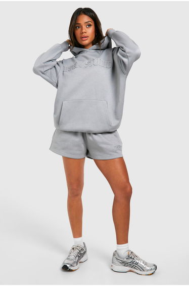 DSGN Studio Self Fabric Applique Sweat Short - light blue