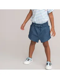Denim Lightweight Paperbag Shorts - 4