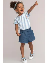 Denim Lightweight Paperbag Shorts