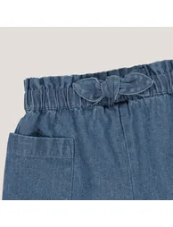 Denim Lightweight Paperbag Shorts - 3