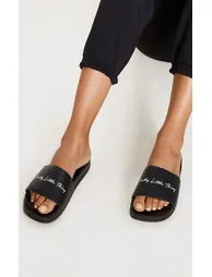 PRETTYLITTLETHING Black Slogan Slider - 2