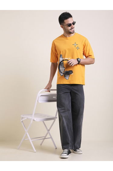 Men Oversized Short Sleeve Printed T-Shirt