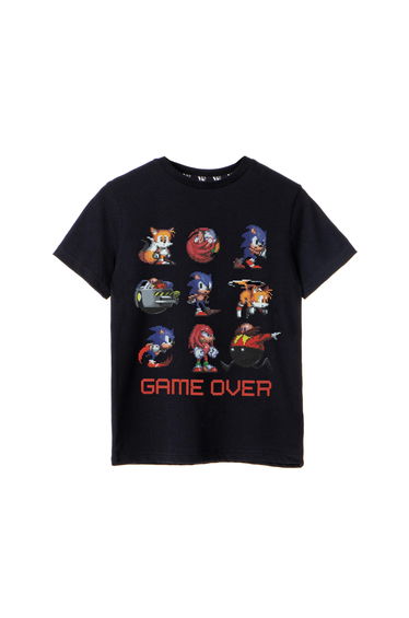 Sonic The Hedgehog Boys Game Over T-Shirt - Black
